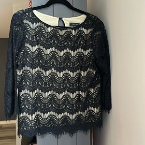 Karen Kane black lacy top